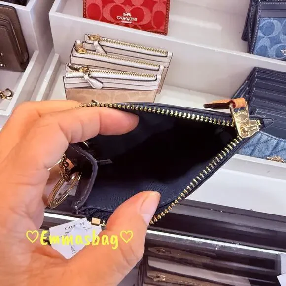 Coach Mini Skinny Id Case In Signature Denim CDF94 denim/Gold/Indigo - Picture 3 of 3